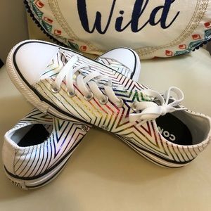 🌈Converse RAINBOW metallic low top Chucks Ms6:Ws8
